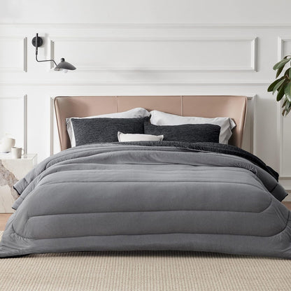 Bedsure Queen Comforter Set, Reversible Cooling & All-Season Bedding, Black