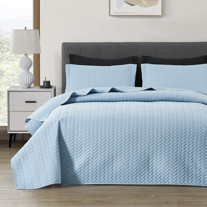 Maple&Stone White Quilt Set Queen Size, Lightweight Bedspread
