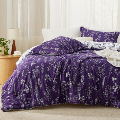 Bedsure Floral Comforter Set Cute Bedding Set Queen Reversible Sage Green