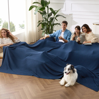 Bedsure Cooling Waffle Blanket for Hot Sleepers, Ivory, Queen, 90"x90"
