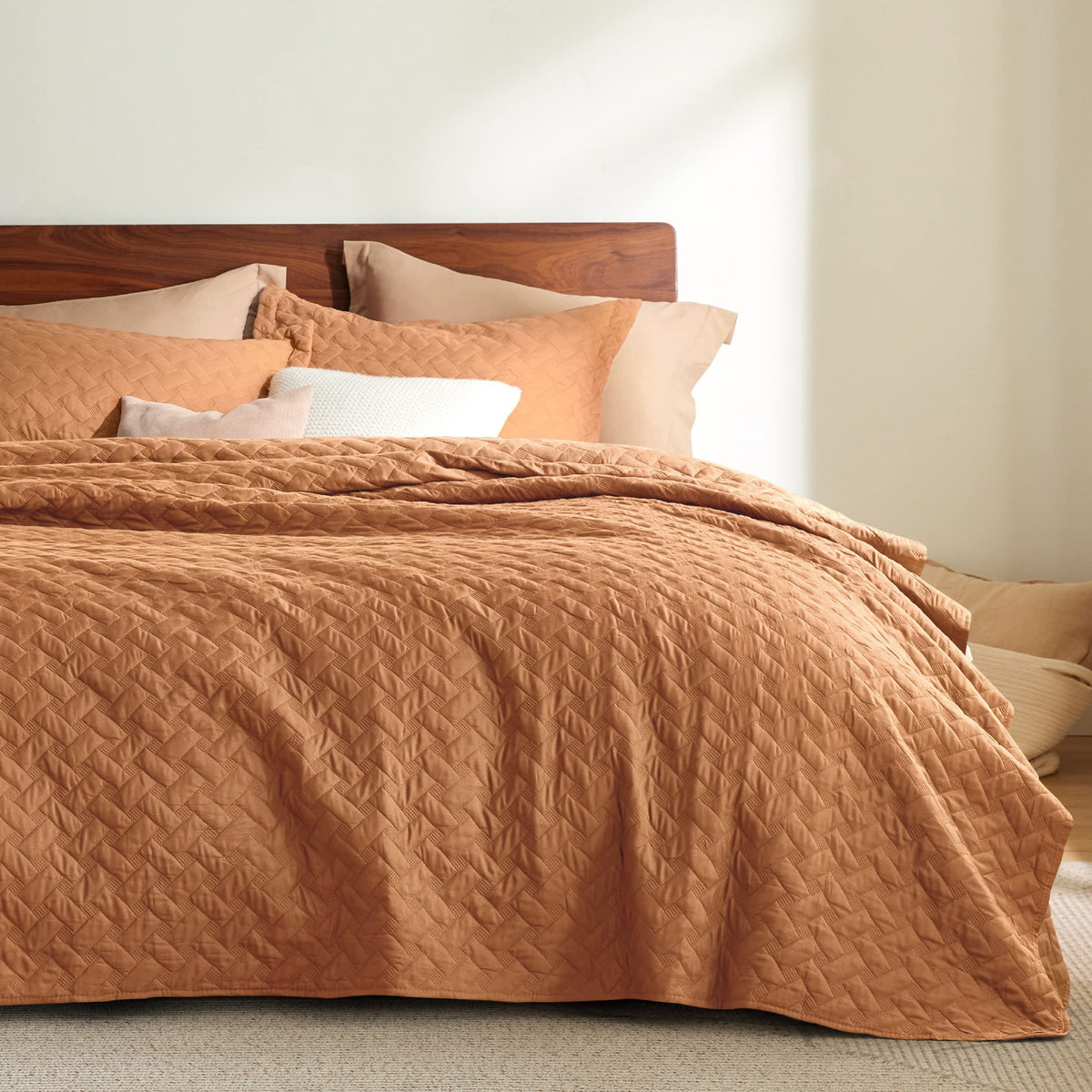 Bedsure Quilts Queen Size - Grey Bedspreads Queen Size with Basket Weave Pattern, Soft Quilt Bedding Set, Lightweight Comforter Set Coverlet for All Seasons with 2 Pillow Shams (90" x 96")