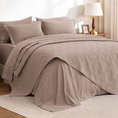 Love's cabin Quilts for Queen Bed Blue Bedspreads - Soft Bed Summer Lightweight Bedspread Comforter - Modern Style Coin Pattern Coverlet for All Season - 3 Pieces (1 Quilt, 2 Pillow Shams)