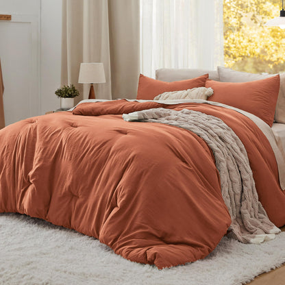 Bedsure King Comforter Set Prewashed Soft Bedding Set 3Pcs White 104"x90"