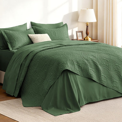 Love's cabin Quilts for Queen Bed Blue Bedspreads - Soft Bed Summer Lightweight Bedspread Comforter - Modern Style Coin Pattern Coverlet for All Season - 3 Pieces (1 Quilt, 2 Pillow Shams)