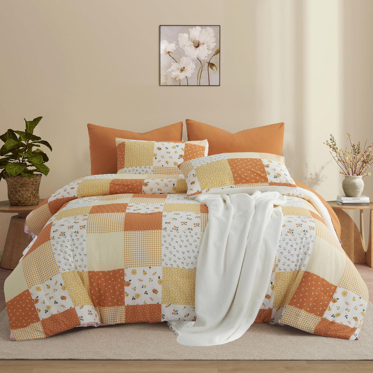 Oli Anderson Queen Comforter Set, 7 Pieces Bed in a Bag, Light Green
