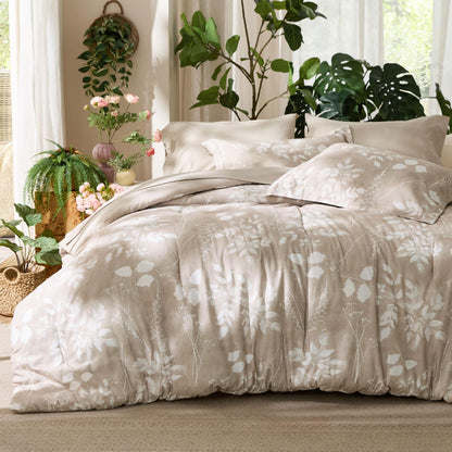 Bedsure Sage Green Queen Comforter Set, Floral Bedding Sets, 7 Piece