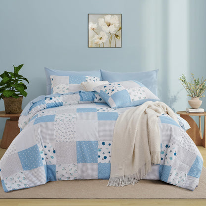 Oli Anderson Queen Comforter Set, 7 Pieces Bed in a Bag, Light Green