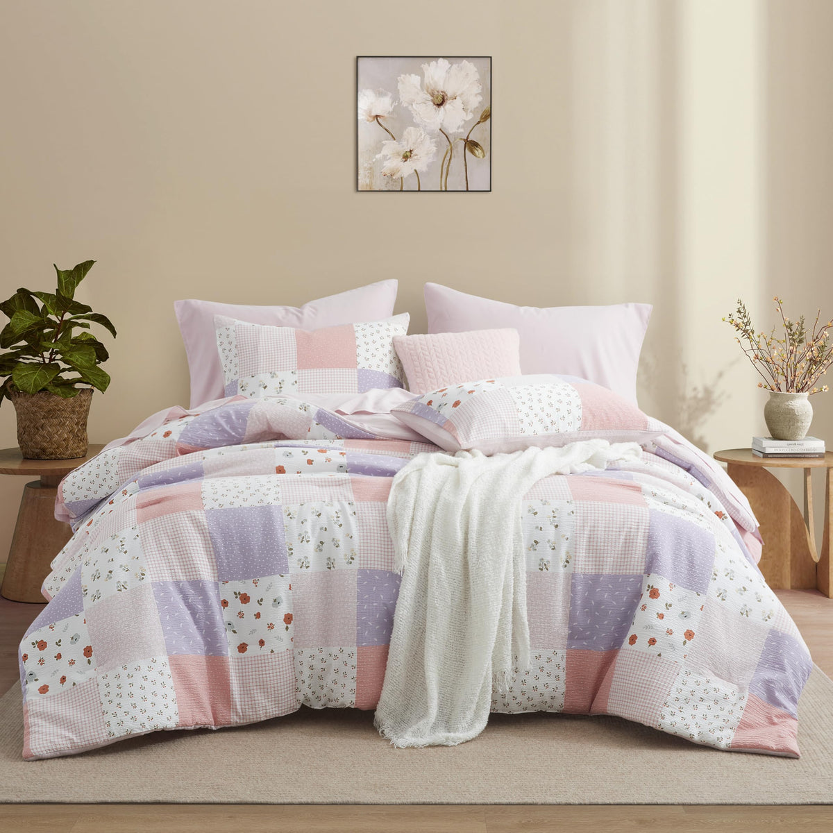 Oli Anderson Queen Comforter Set, 7 Pieces Bed in a Bag, Light Green