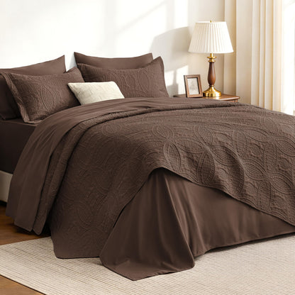 Love's cabin King Size Quilt Set Blue Bedspreads - Soft Bed Summer Lightweight Bedspread Comforter - Modern Style Coin Pattern Coverlet for All Season - 3 Pieces (1 Quilt, 2 Pillow Shams)