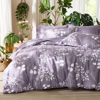 Bedsure Sage Green Queen Comforter Set, Floral Bedding Sets, 7 Piece
