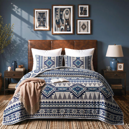 akkialla Full/Queen Size Quilt Bedding Set,Beige Lightweight Microfiber Soft Bedspread,Modern Style Geoetric Pattern Coverlet Set for All Seasons,3 Piece(1 Quilt,2 Pillow Shams)