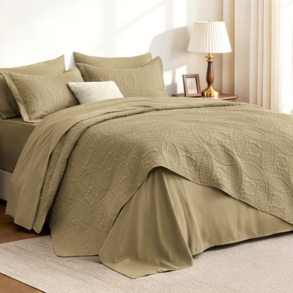 Love's cabin Quilts for Queen Bed Blue Bedspreads - Soft Bed Summer Lightweight Bedspread Comforter - Modern Style Coin Pattern Coverlet for All Season - 3 Pieces (1 Quilt, 2 Pillow Shams)