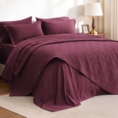 Love's cabin Quilts for Queen Bed Blue Bedspreads - Soft Bed Summer Lightweight Bedspread Comforter - Modern Style Coin Pattern Coverlet for All Season - 3 Pieces (1 Quilt, 2 Pillow Shams)