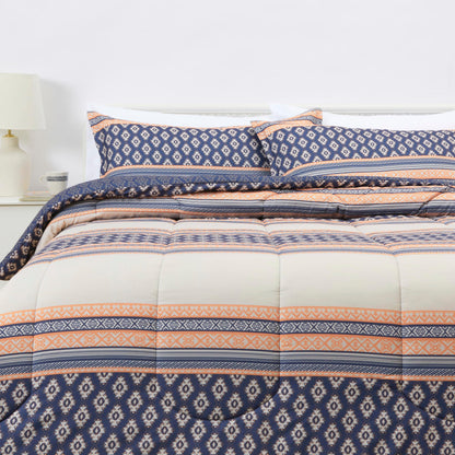Amazon Basics Washable Comforter Blanket, Reversible Lightweight Microfiber All Season, Twin/Twin XL, Navy/Sky Blue