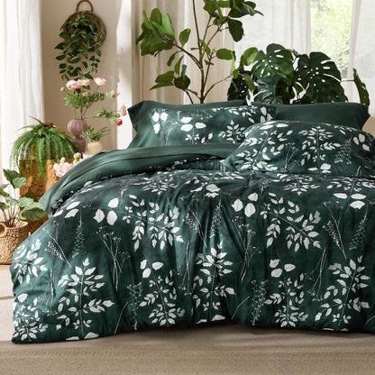 Bedsure Sage Green Queen Comforter Set, Floral Bedding Sets, 7 Piece