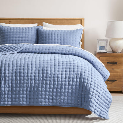 WDCOZY Cloud Soft Quilt Set, Queen Size, White, 3 Pieces 90x90 inches
