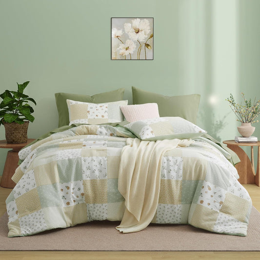 Oli Anderson Queen Comforter Set, 7 Pieces Bed in a Bag, Light Green