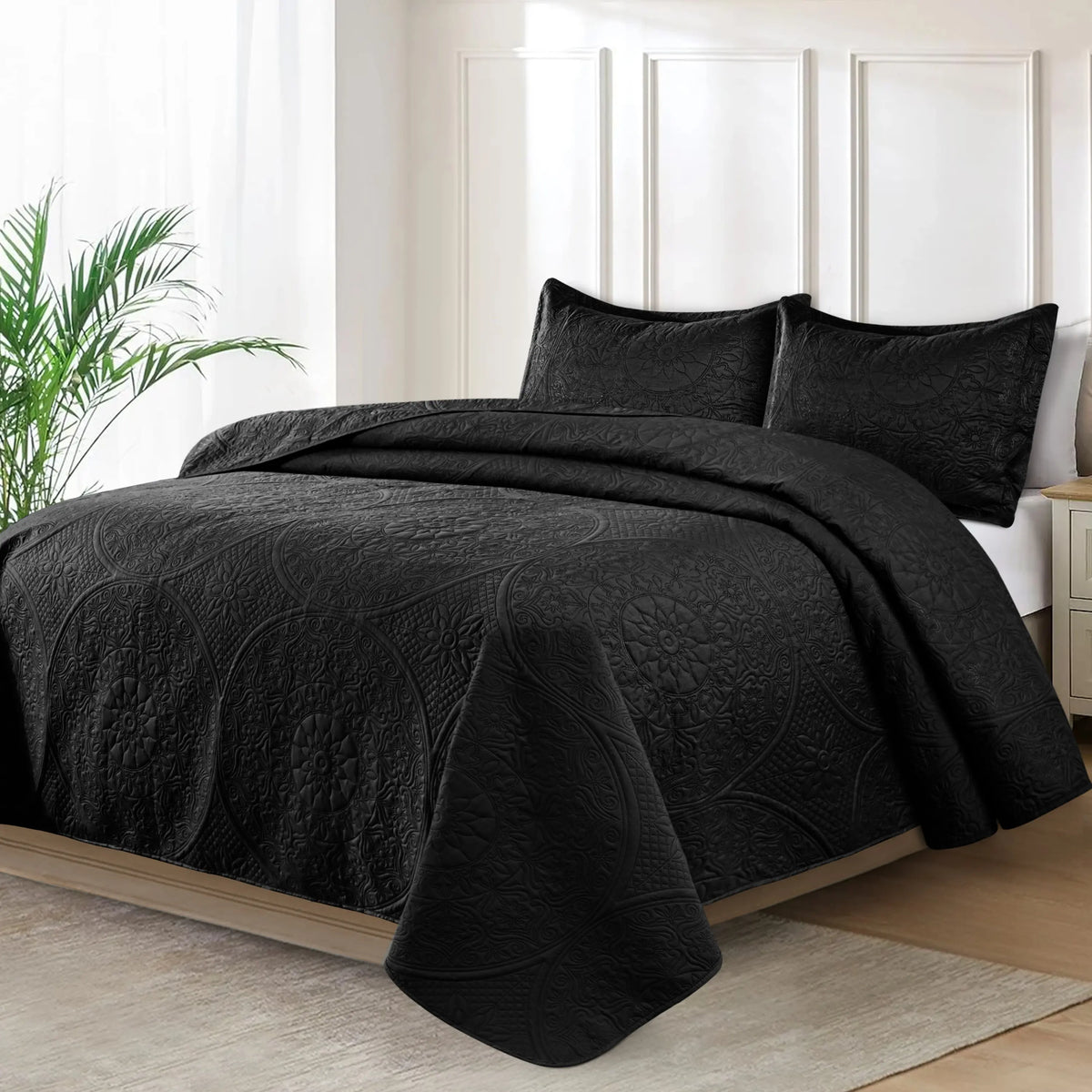 Lightweight Bedspread All Season Comfort - Quilted Coverlet Bedding Set - Oversized Breathable Bed Cover Quilt - Reversible Microfiber Bedspread
