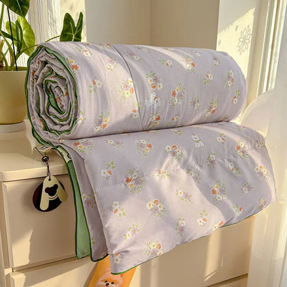 1pcs of small floral print summer quilt, super soft and skin-friendly air-conditioned quilt, Printed Quilts, suitable for use in all seasons, bedrooms, and living rooms #GLOBAL PICKS