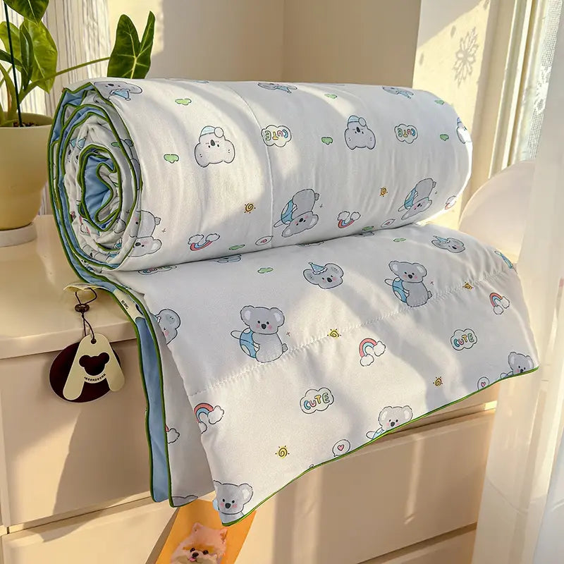 1pcs of small floral print summer quilt, super soft and skin-friendly air-conditioned quilt, Printed Quilts, suitable for use in all seasons, bedrooms, and living rooms #GLOBAL PICKS
