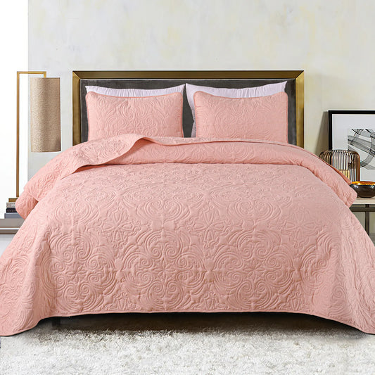 【SohoChic】Brushed Microfiber Quilt Bedding Set, Breathable Lightweight Vintage Coverlet with 2 Shams, Soft All-Season Bed Linens, Cali King Size