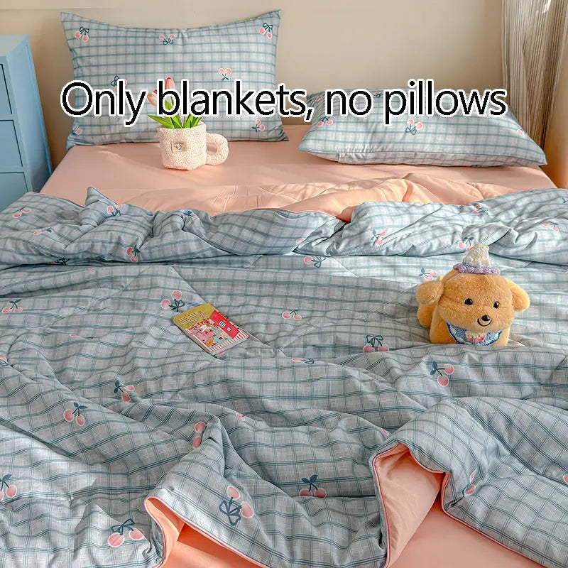 1pcs of small floral print summer quilt, super soft and skin-friendly air-conditioned quilt, Printed Quilts, suitable for use in all seasons, bedrooms, and living rooms #GLOBAL PICKS