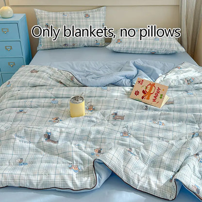1pcs of small floral print summer quilt, super soft and skin-friendly air-conditioned quilt, Printed Quilts, suitable for use in all seasons, bedrooms, and living rooms #GLOBAL PICKS