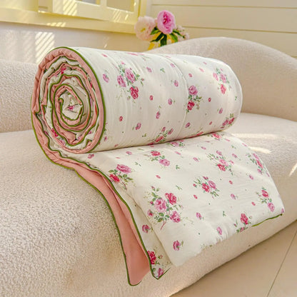 1pcs of small floral print summer quilt, super soft and skin-friendly air-conditioned quilt, Printed Quilts, suitable for use in all seasons, bedrooms, and living rooms #GLOBAL PICKS