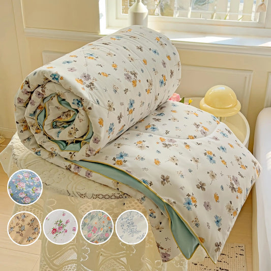 1pcs of small floral print summer quilt, super soft and skin-friendly air-conditioned quilt, Printed Quilts, suitable for use in all seasons, bedrooms, and living rooms #GLOBAL PICKS