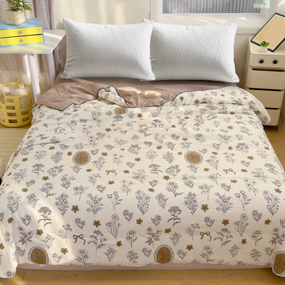 1pcs of small floral print summer quilt, super soft and skin-friendly air-conditioned quilt, Printed Quilts, suitable for use in all seasons, bedrooms, and living rooms #GLOBAL PICKS