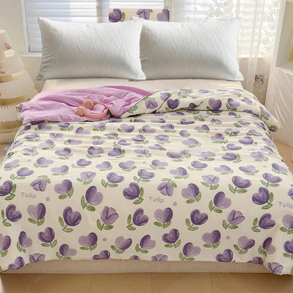 1pcs of small floral print summer quilt, super soft and skin-friendly air-conditioned quilt, Printed Quilts, suitable for use in all seasons, bedrooms, and living rooms #GLOBAL PICKS