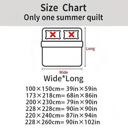 1pcs Light blue floral quilt with a cooling effect; a lightweight summer quilt; a soft, breathable, cooling quilt; an air-conditioning quilt or blanket; cool bedding suitable for home or office use